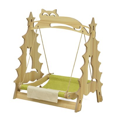 Sou entènèt jwèt an bwa chat Hammock kabann